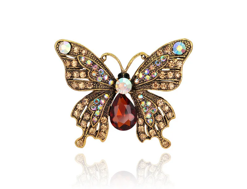 

Fashion Retro Butterfly Royal Rhinetone Crystal Brooches Accessories Jewelry Brooch Pin for Women & Girls Wedding Jewelry