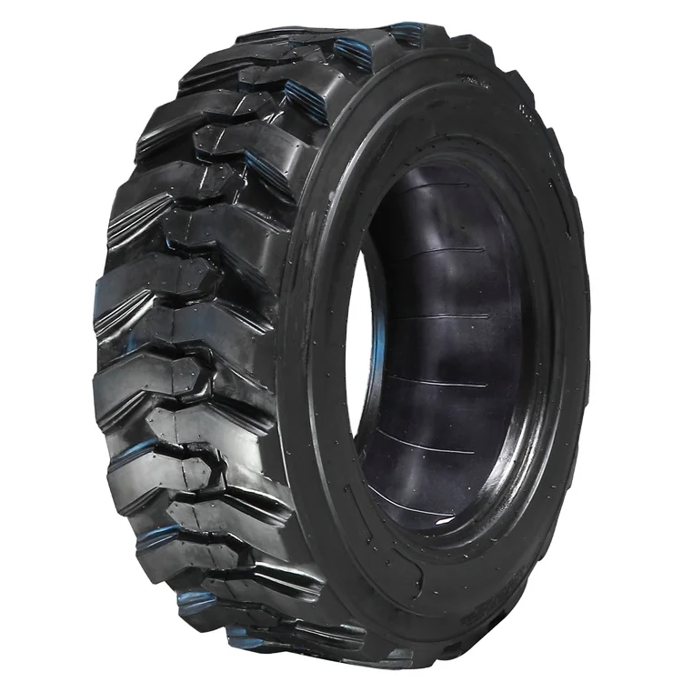 

long tire life and good price tubeless strong sidewall skidsteer tires, Black