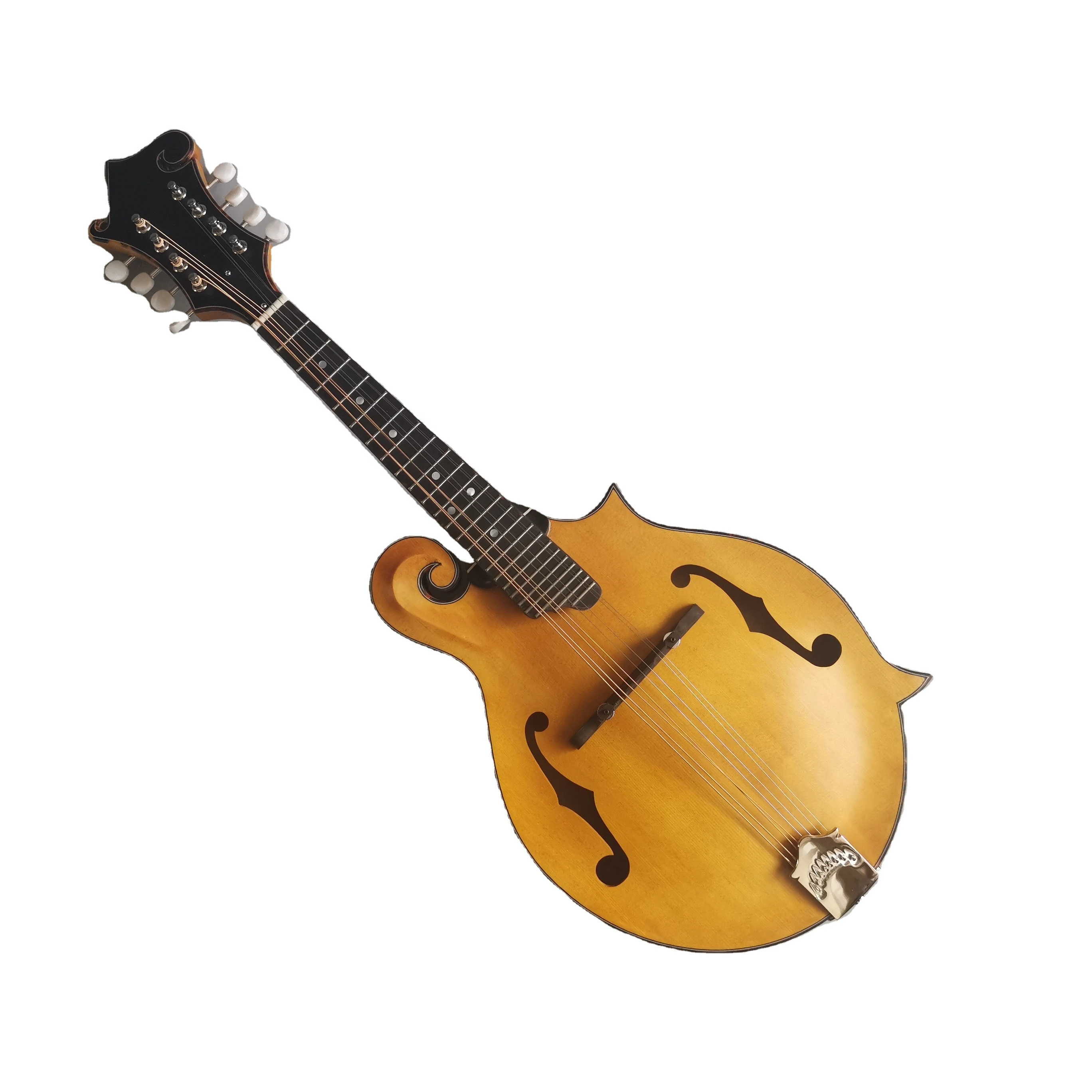

Afanti High grade hand made honey amber color 3A grade Solid Spruce /Solid Flamed maple F mandolin