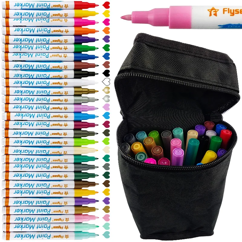 Non-toxic 12 Different Colours Flysea Brand Marker Pens