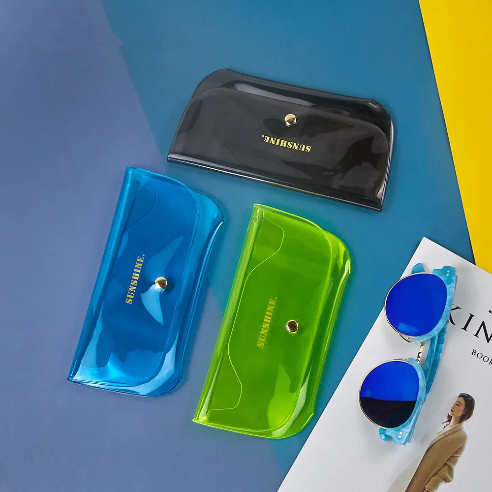 

wholesale custom logo New clear Jelly glasses bag men's and women's travel portable PVC sunglasses bag case