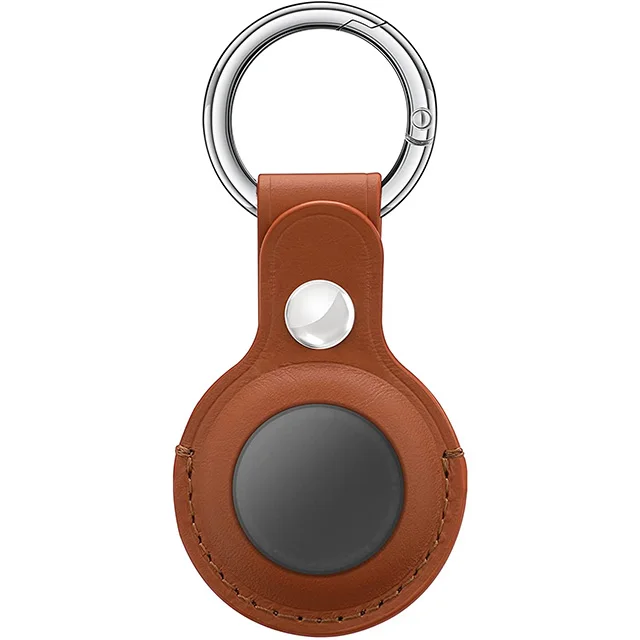 

Custom leather airtag cover holder keychain airtag keyring