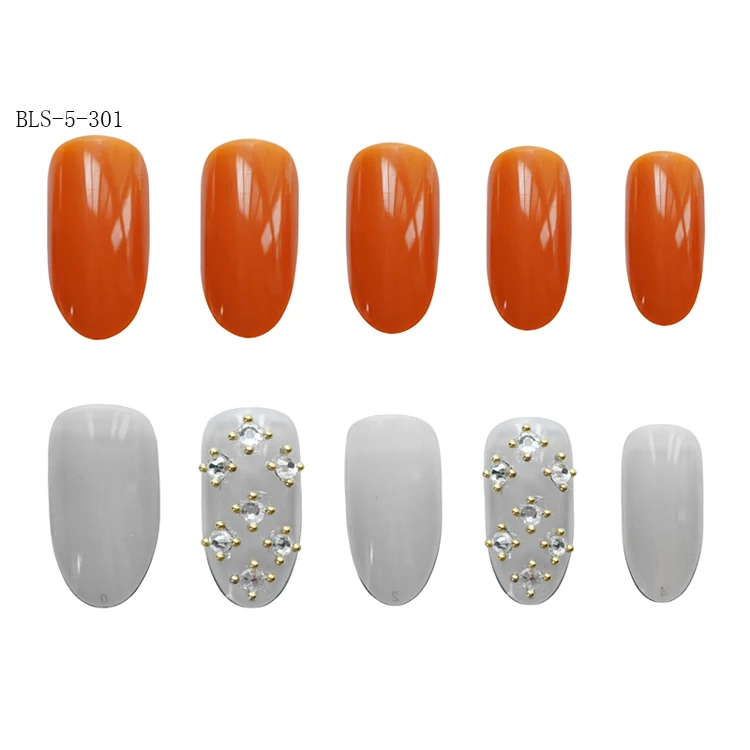 

Manufacturers selling ABS material personalized popular design ladies casual fake nails, Multi color