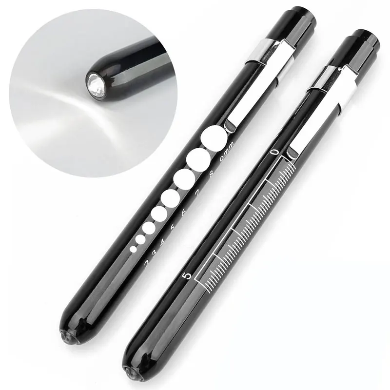 DaoAG-Outdoor Medical Pen Light for Nurses Doctors Portable Pen Flashlight with Clip Pocket Medical Penlight with Pupil Gauge for Nursing Doctor 