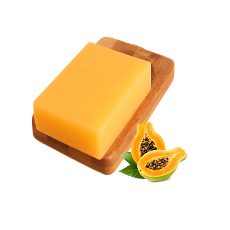 

custom whole sale cold process skin lightening natural kojic papaya soap for body and face