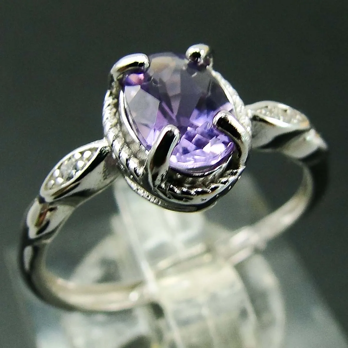 

Solid 925 Silver Purple Amethyst and AAA Cz Engagement Ring Gemstone Birthstone Jewelry, Blue
