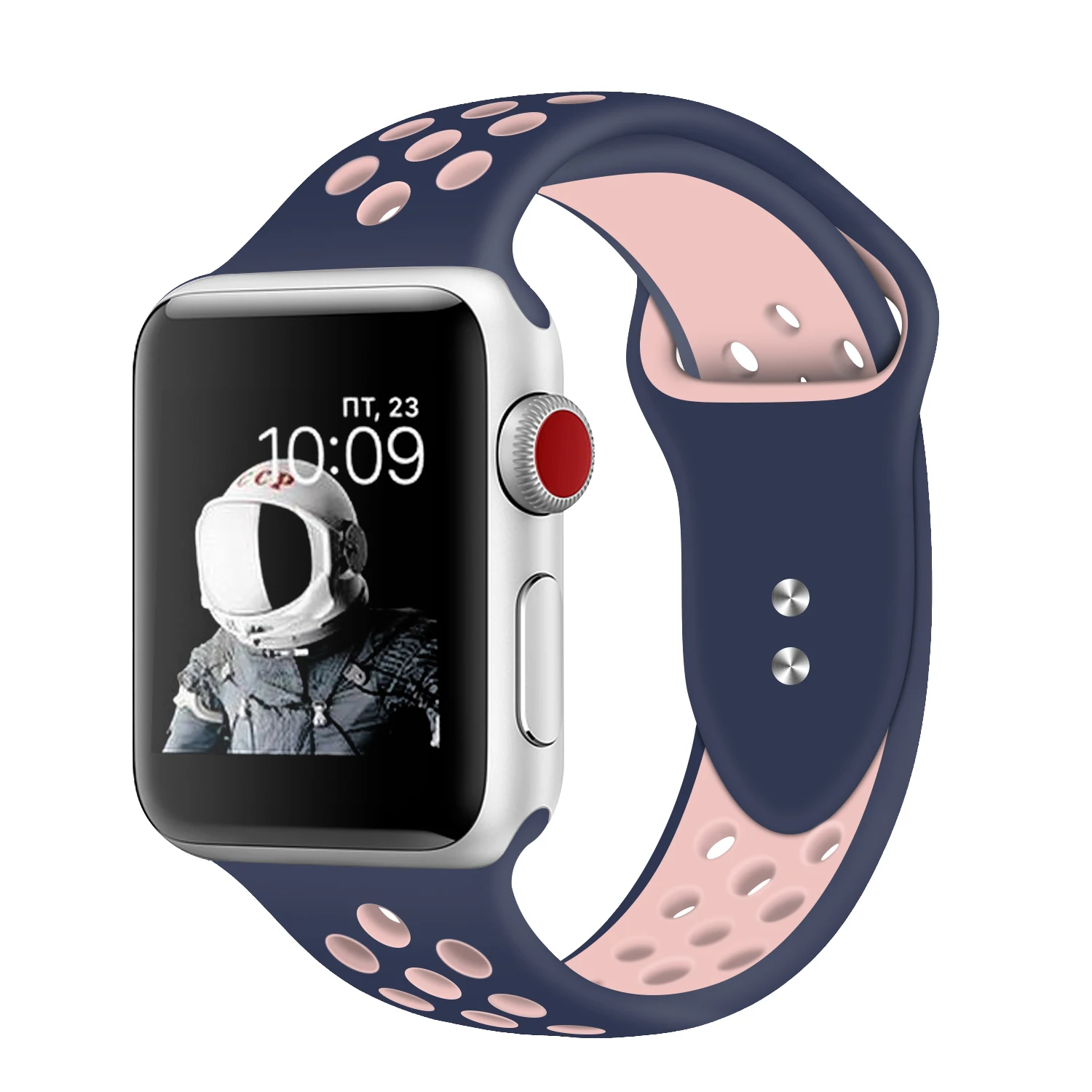 

ShanHai Breathable Soft Silicone Replacement Band For Apple Watch Series 5/4/3/2/1 38mm 42mm 40mm 44mm, Multi-color optional or customized