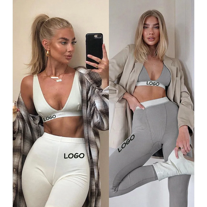 

Free Shipping Hot Sell Women's Sport Suit Deep V Sleeveless High Waist Print Fitness/Yoga Suits Factory Wholesale, Customized color