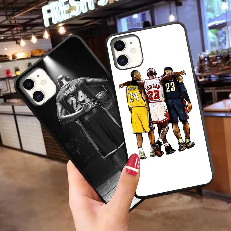 

For iPhone 12 mini X 11 Pro Max 7 8 Basketball Star Kobe Bryant Lebron James Jordan Soft Case Free Shipping, Colorful