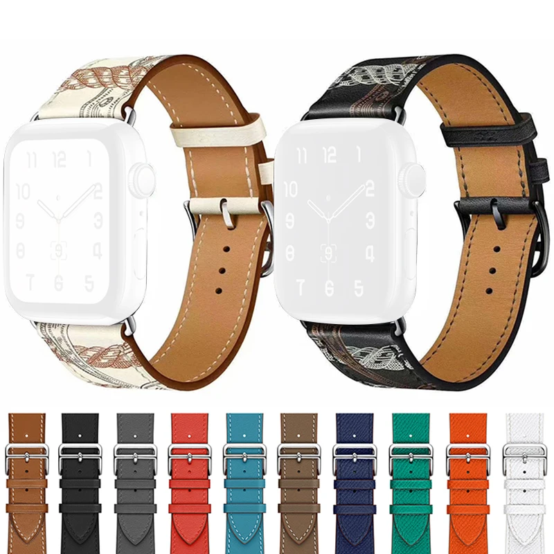 

High quality Leather loop Band for iWatch 40mm 44mm Sports Strap Tour band for Apple watch 42mm 38mm Series 2 3 4 5 6 SE