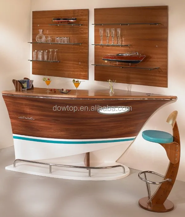 Custom Modern Bar Furniture Home Boat Bar Table Boat Shape Bar Counter