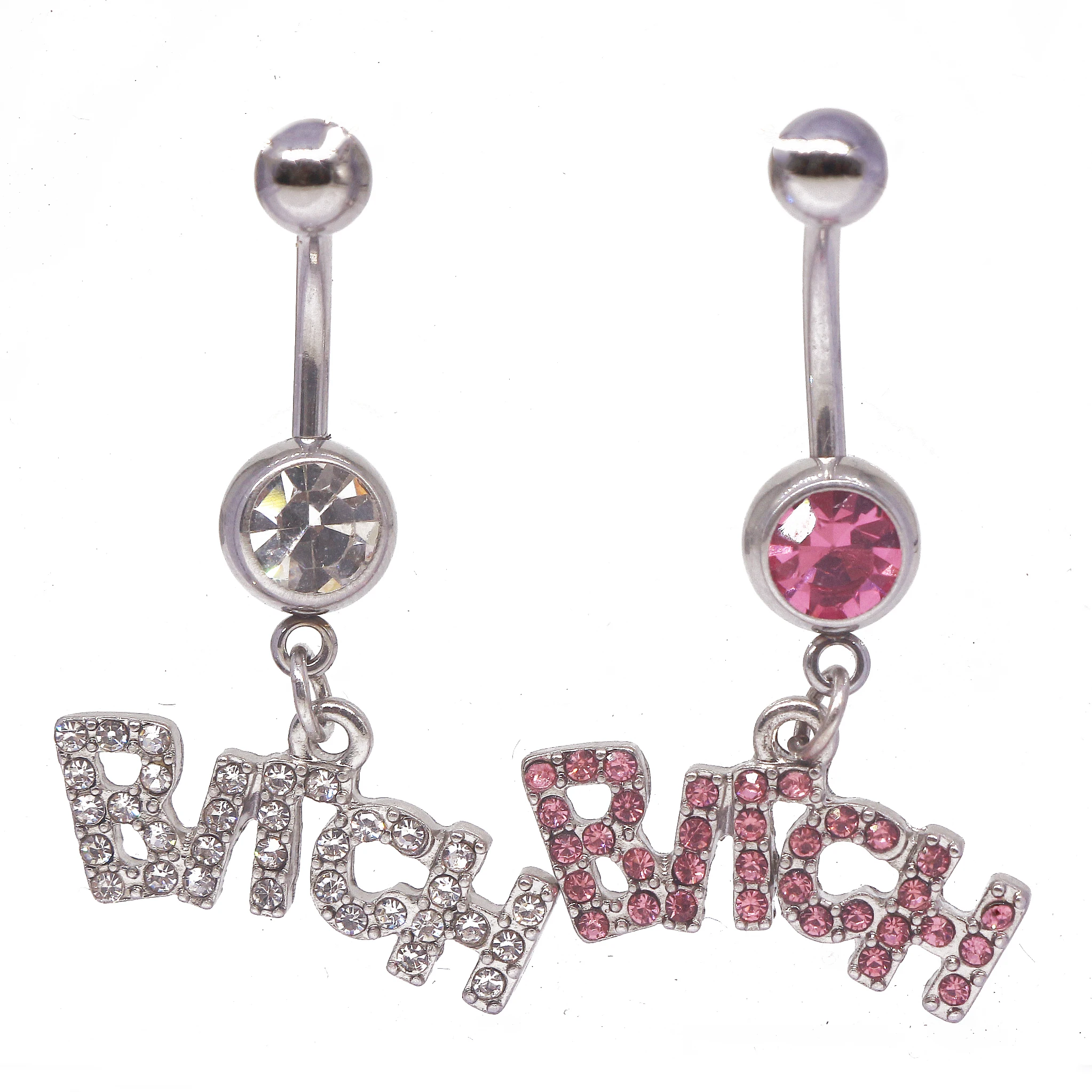 

Gaby High quality dangle Navel Belly ring letter Belly Button Rings For Women body Piercing jewelry, Silver /pink/blue/black