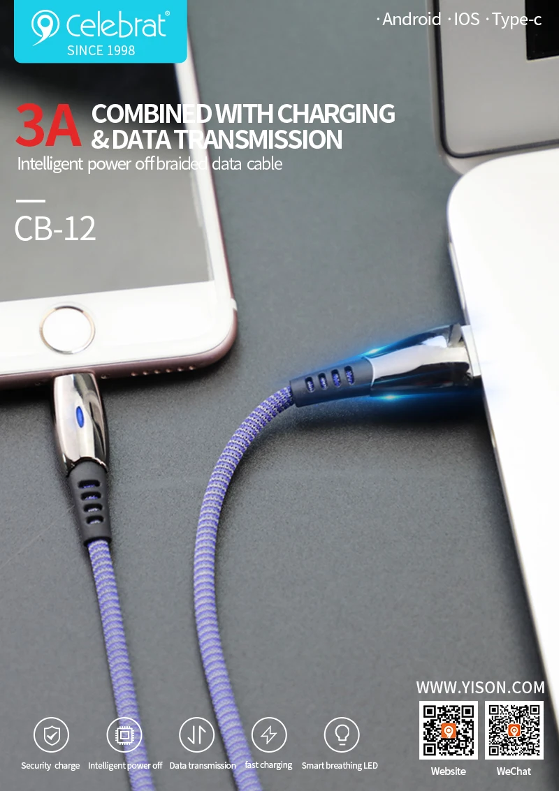 Factory Cb-12 Usb Cable For Iphone X Xs Xr 7 8 Fast Charging Data ...