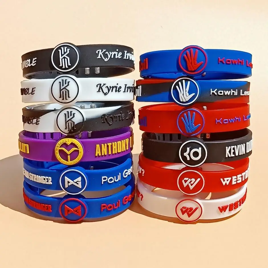 

Basketball star hand laker warriors cavalier kobe curry James basketball sports silicone wrist band, Multicolor