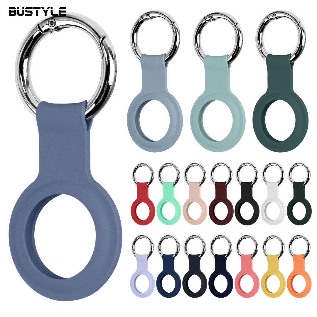 

In Stock Ready To Ship Silicone Keychain Case For Apple AirTag Silicone Gps Mini Tracker Protective Case For Airtags