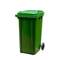 

wholesale green HDPE 40/50/100/120/240 Liter outdoor waste bin big size plastic dustbin with wheels paddle sale price