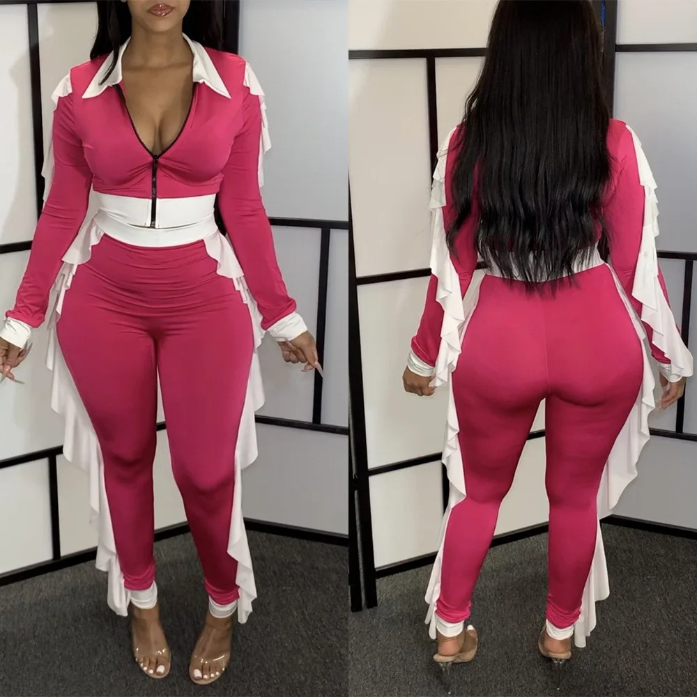 

2021 women clothing fashion casual high waist womens winter 2 piece set, As shown in figure