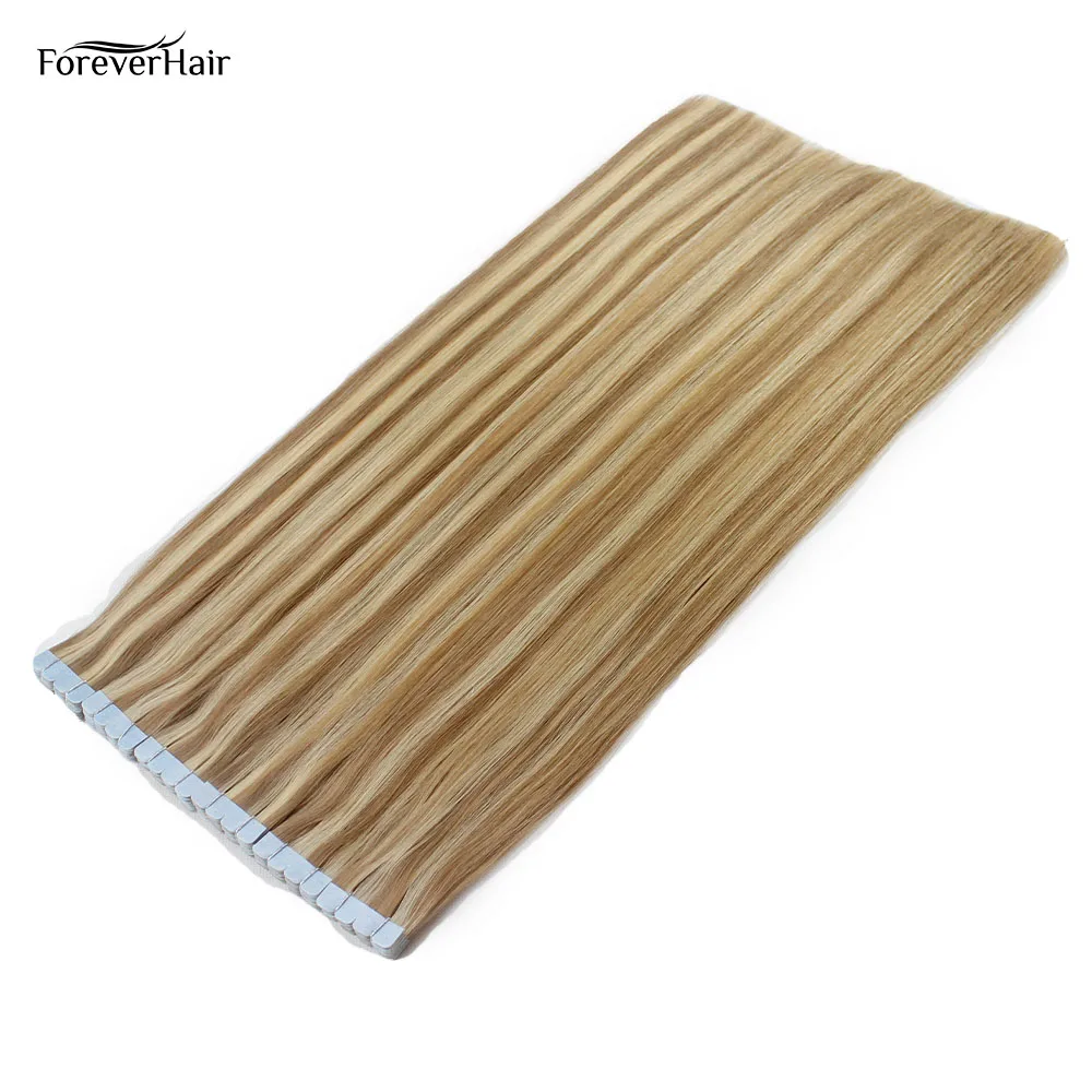 

spain tape in human extensions 20pcs european remy straight adhensive on hair, Natural colors