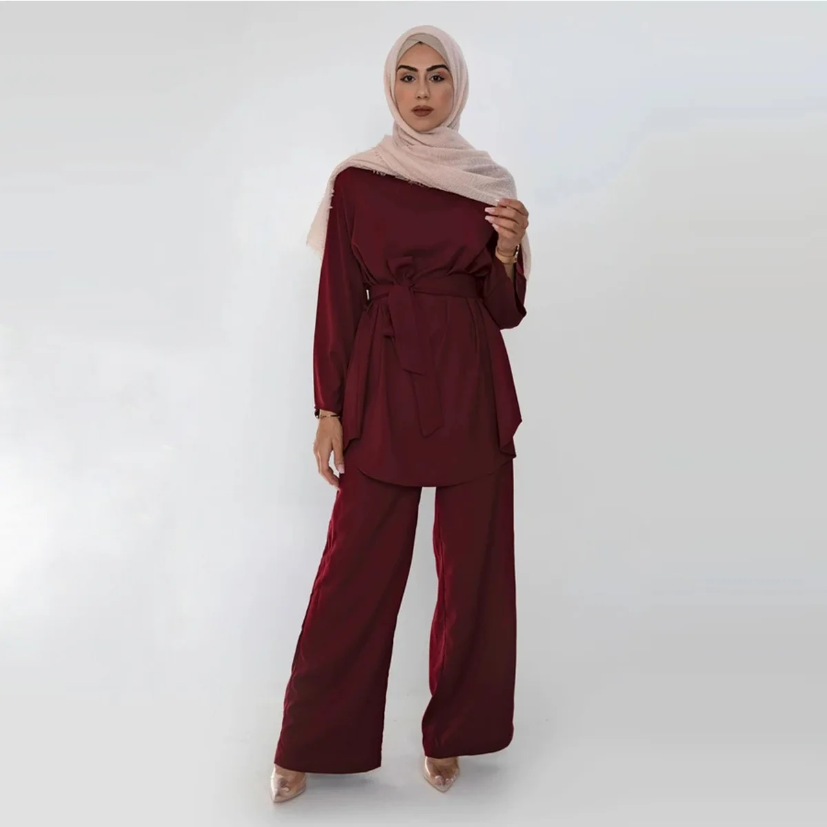 

IDS East Dubai fashion women's simple wide-leg pants muslim clothing Muslim suit, Photo shown