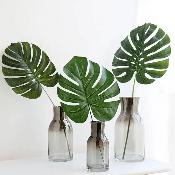 

artificial monstera hanging leaves garden, Green