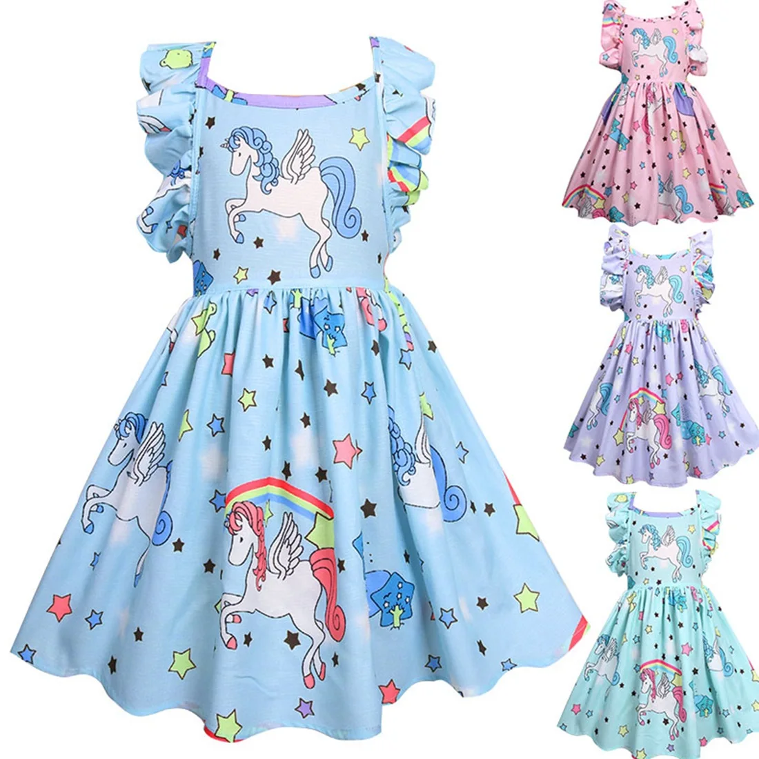 

New Baby Girls Summer Princess Unicorn Dress Costumes Party Dresses Children Clothing For Girl Birthday Dress christmas