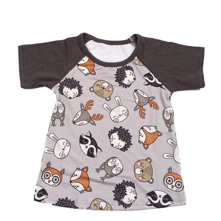 

Floral Short Sleeve Children's T-shirts milk silk boys O-shirts with CARTOON Children boys O-neck T-shirt