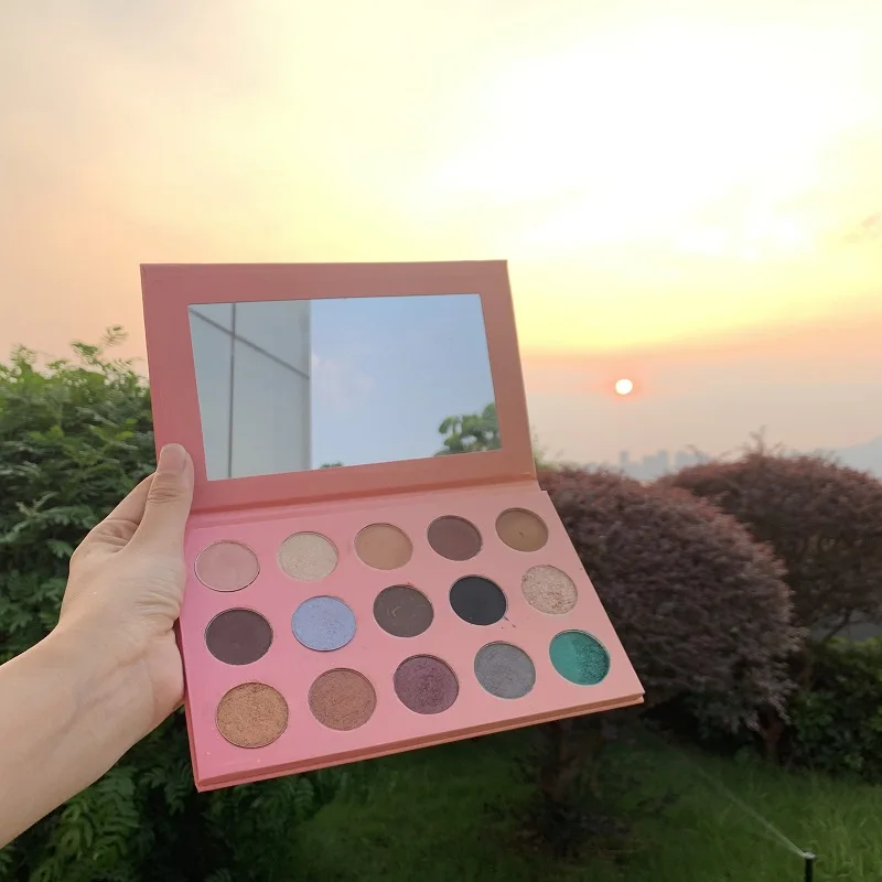 

Best selling 15 color glitter eyeshadow palette DIY eyeshadow Private label