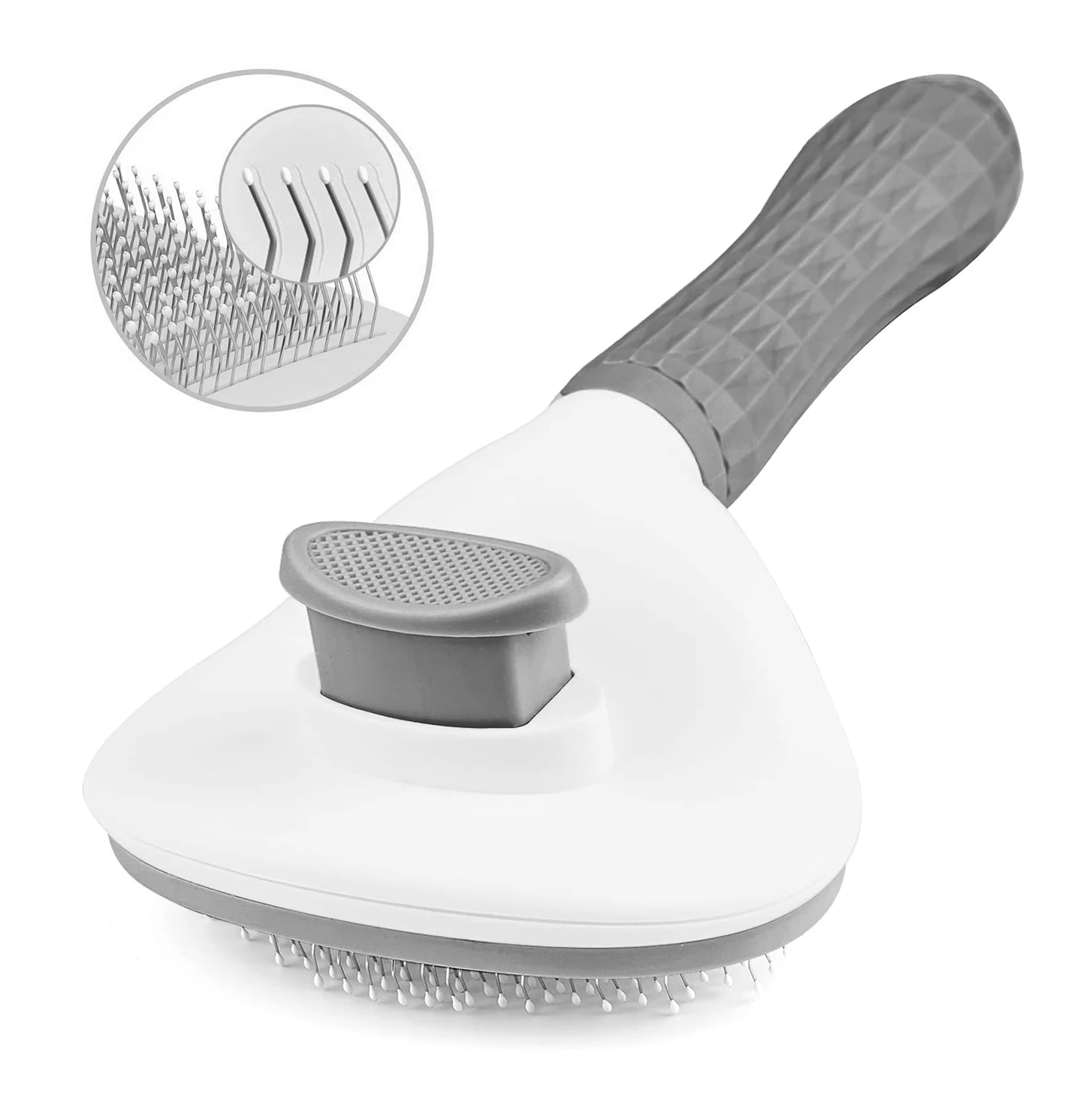 

New Arrival Self Cleaning Slicker Brush for Dogs and Cats One Click Cleaning Gentle Long Pin Slicker Brush, Blue pink gray