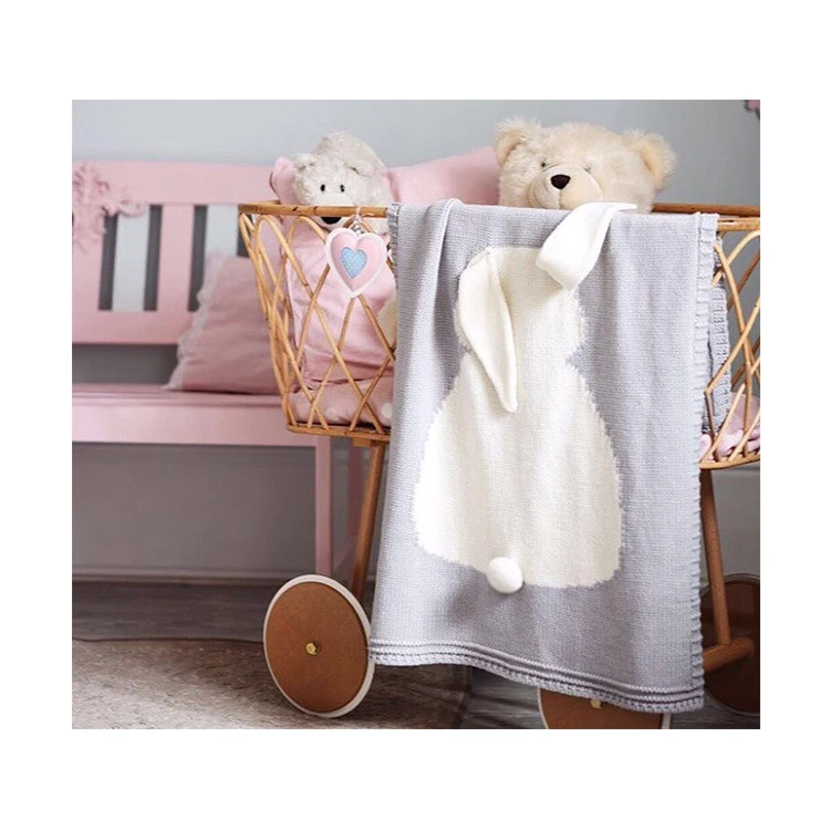 

Hot Sale 100% Knit Organic Soft Knitted Baby Blanket