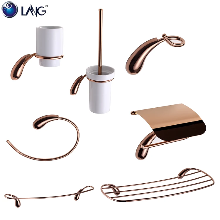 6 Pieces Bathroom Hardware Set Rose Gold Color Plating Buy 6 Pieces