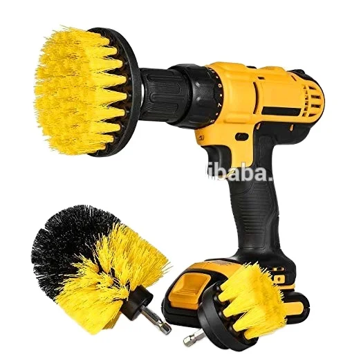 

Zhenda Factory Direct Sale 3 pcs Electric Drill Cleaning Brush Set drill wheel brush power scrubber set