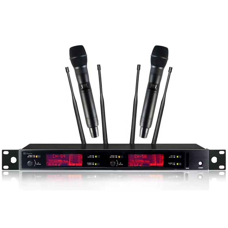 

AOYUE Long distance signal receiving 2 channel UHF wireless Digital microphone
