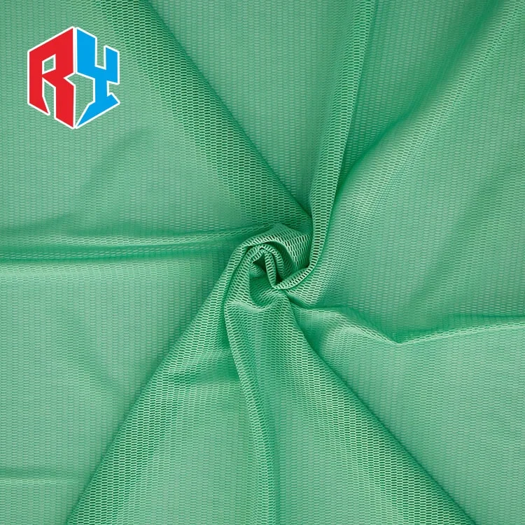 
High quality stock green breathable 92 nylon 8 spandex mesh fabric for sports cloth 