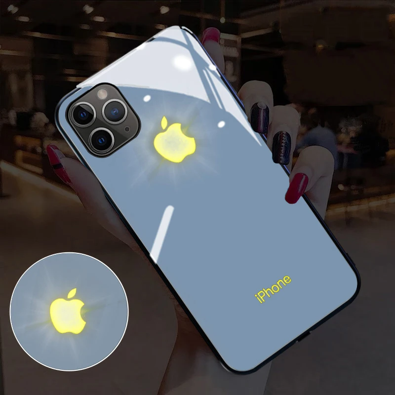 

New Voice Control Glows Call Income Light Up Luminous Case For iphone 11 pro max, 7 colors