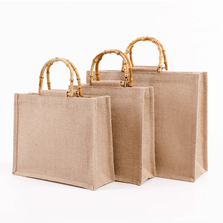 

Fashion Eco-friendly Reusable Jute Tote Bag Luxury Gift Packing Burlap Bag Waterproof Shopping Tote Bag