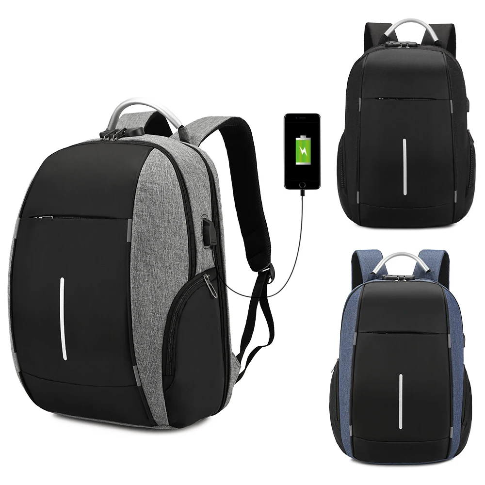 

Custom logo Computer Bag Backpack USB Waterproof Travelling Anti theft laptops backpack for college