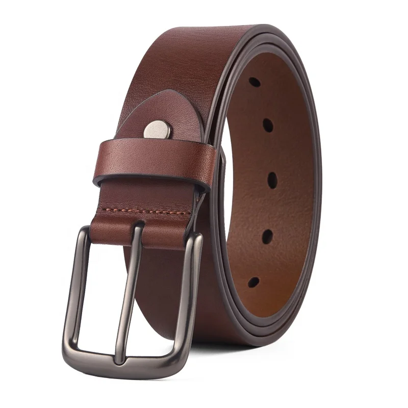 

Genuine Leather Belt Pin Buckle Casual Belt Men's Leather Belt With Buckle Perforated Leather Beltl