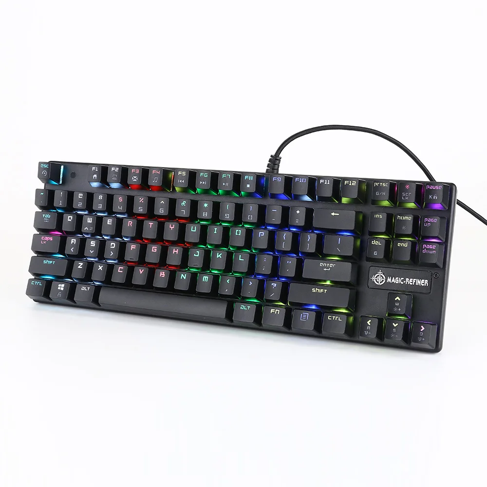 

Free sample 87 keys wired mechanical keyboard RGB mechanical gaming keyboard, Black