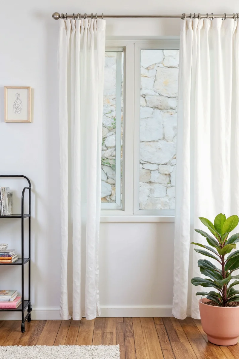 Curtains hung using command hooks