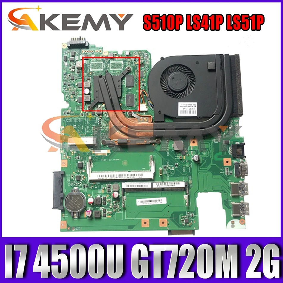 

Akemy 12293-1 48.4L106.011 Motherboard For S510P LS41P LS51P Notebook Motherboard CPU I7 4500U GT720M 2G DDR3 100% Test