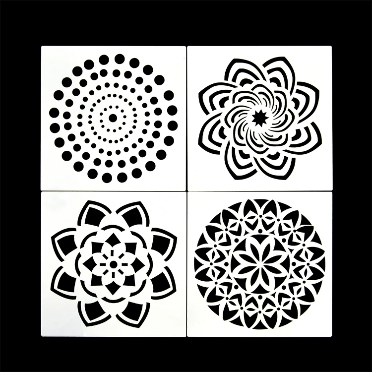
Wholesale PET Wall Decor Stencil Set Painting Stencil 16 pcs Reusable Mandala Stencils 