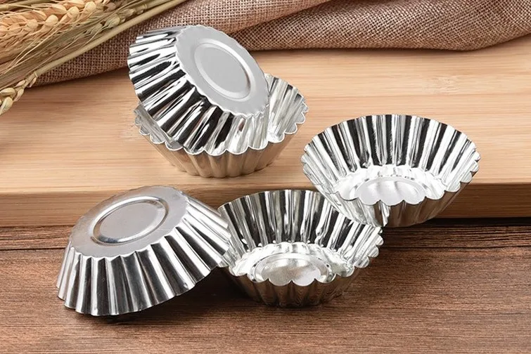 Disposable Small Round/flat Aluminum Foil Baking Pans For Egg Tart/pie