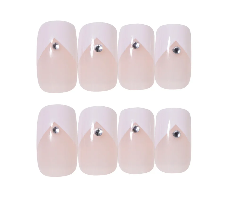 

Wholesales custom press on false nail tip short french fake nails with drill