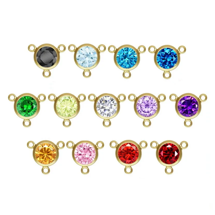 Hot sale 6mm 14k gold filled zircon charms for jewelry making