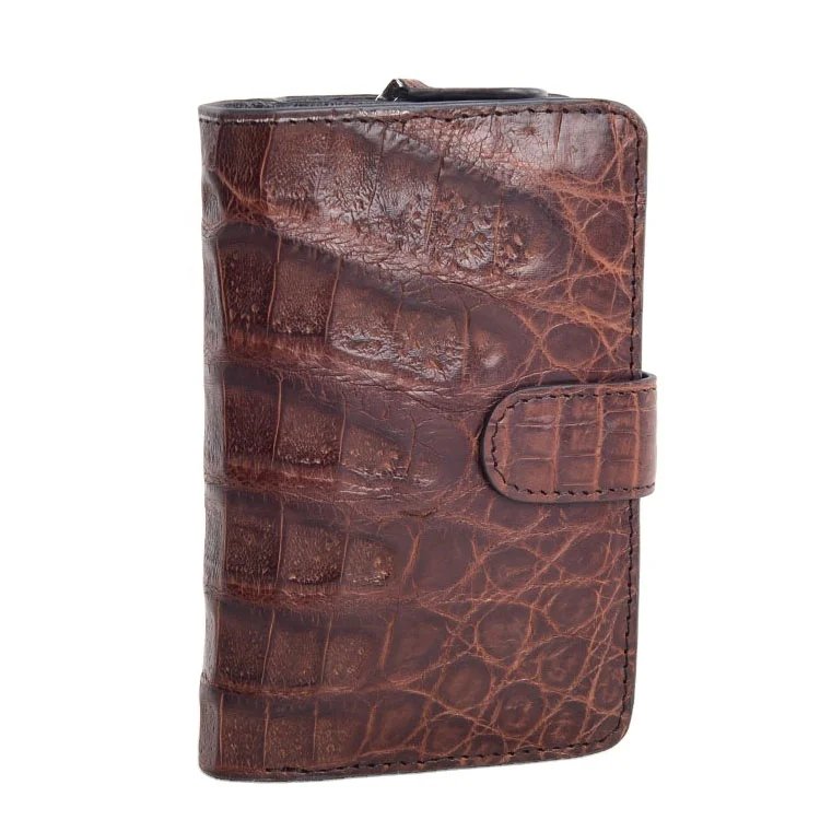 

long wallet Real crocodile belly wallet genuine exotic leather women wallet brown brand designer purse wholesale