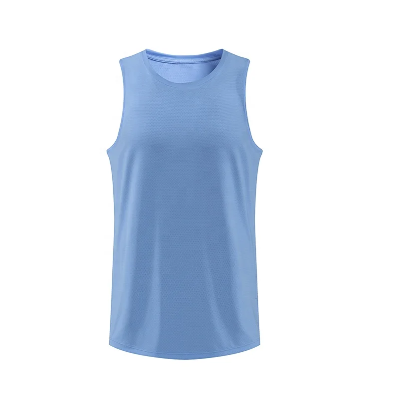 

New Arrival Fitness Gym 220 Gsm Sleeveless Men'S Gym Vest Round Neck Tee Tops Solid Color Breathable Unisex Gym Vest