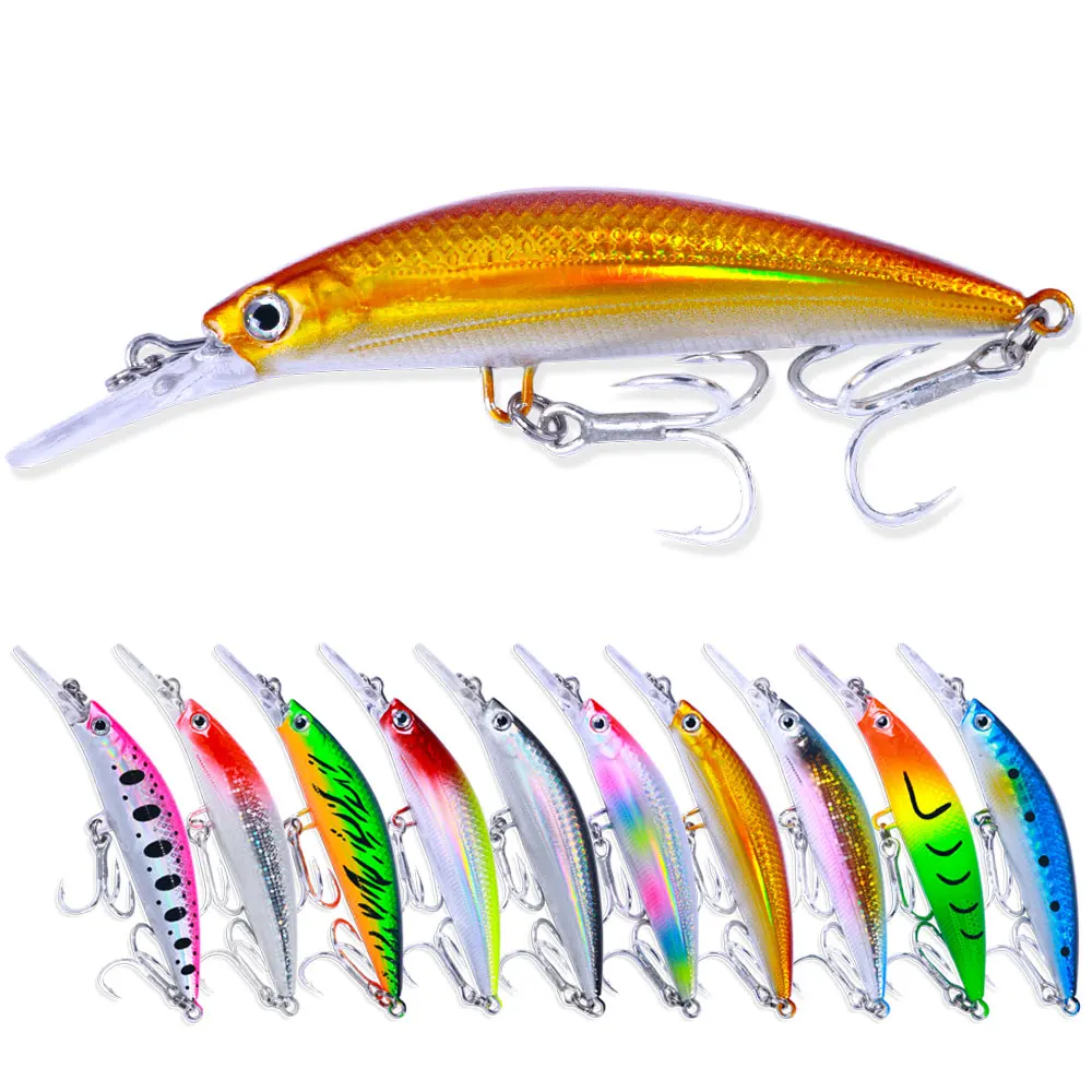 9CM 15G Sinking Minnow Fishing Lure Sea Bass Lures Fishing Tackle Heavy Long Casting Minnow for Saltwater