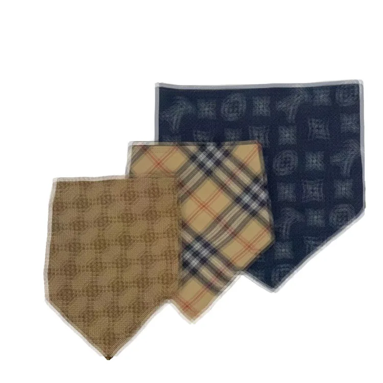 

England style Luxury pet scarf dog triangle drool towel classic plaid brand dog bandanas, As picture