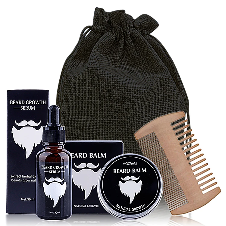 

Private Label Men Personal Care Beards Growth Oil Soften Hair Serum Beard Balm Nourishing Groomimg Beard Kits