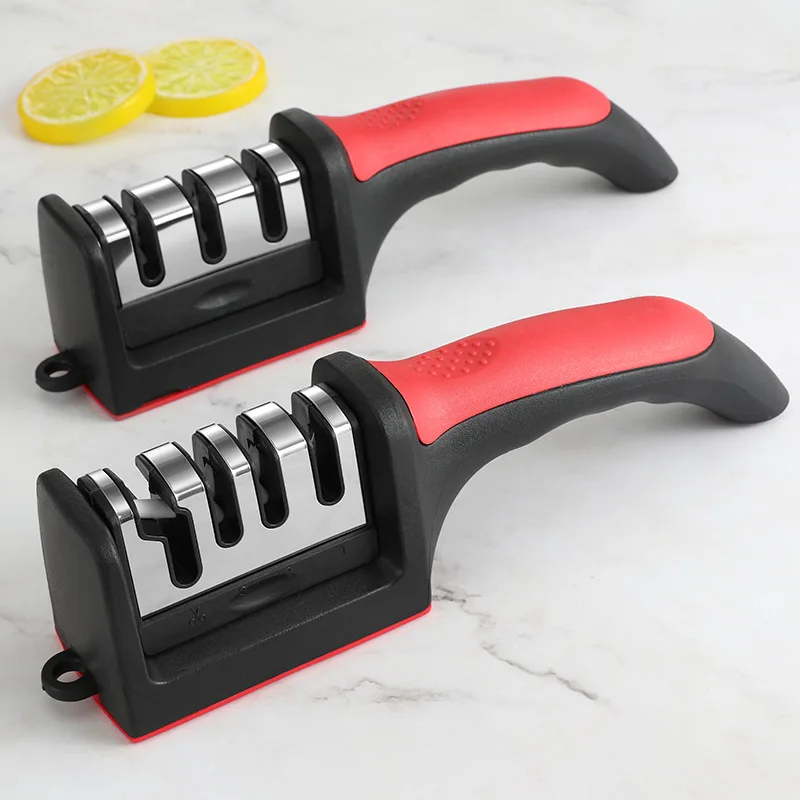 

Professional Outdoor Steel Ceramic Rod 4 Stages Handheld Mini amolador de facas Knife Sharpener